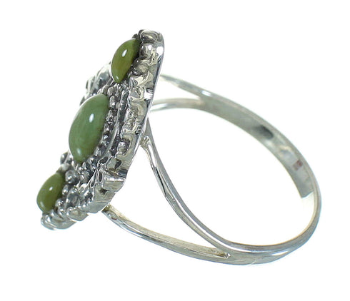 Southwest Turquoise And Genuine Sterling Silver Ring Size 6-3/4 YX86677